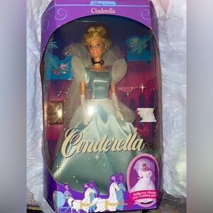 Vintage Disney Cinderella Doll in Blue Gown in Original Box 1990s